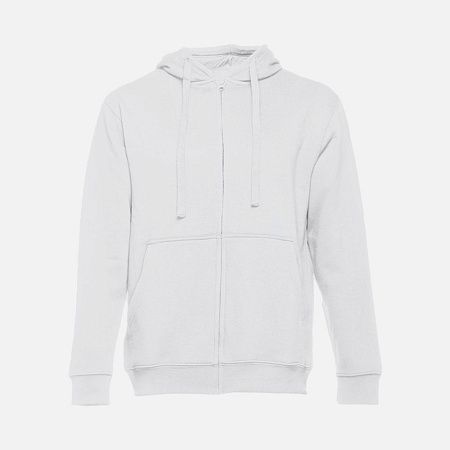 Толстовка мужская на молнии с капюшоном Amsterdam, белая, размер L