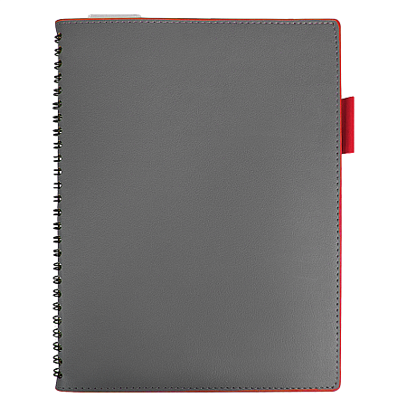 Ежедневник Flexy Verde Sivilia B5 на пружине, серо-красный, недатированный, в гибкой обложке