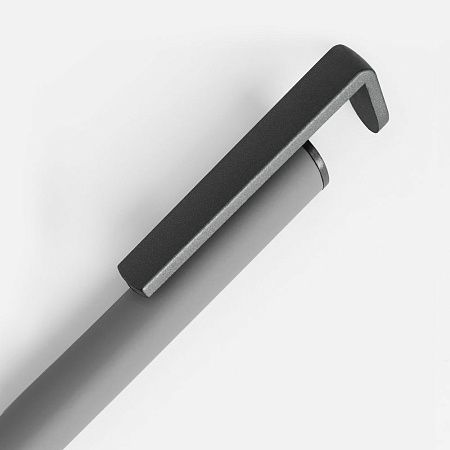 Ручка шариковая Standic с подставкой для телефона, серая