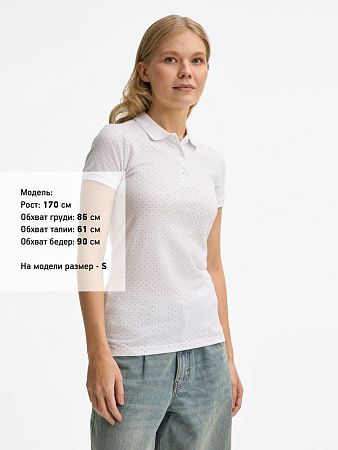 Рубашка поло женская Brandy Women, белая с темно-синим, размер XXL