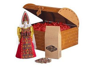 Подарочный набор: кукла фарфоровая, чай "Малина с мятой"