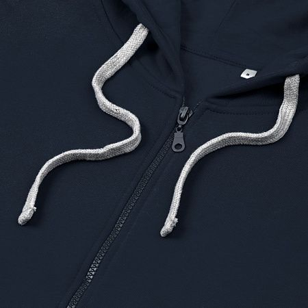 Толстовка на молнии с капюшоном Unit Siverga Heavy, темно-синяя, размер XS