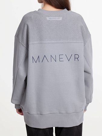 Свитшот оверсайз унисекс Vozduh, светло-серый, размер XS/S