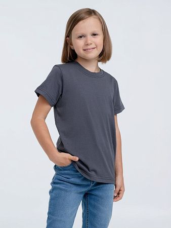 Футболка детская T-Bolka Kids, темно-серая (графит), размер 10 лет (130-140 см)