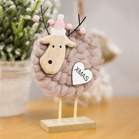 Новогоднее украшение рождественские олени Магиш, розовый