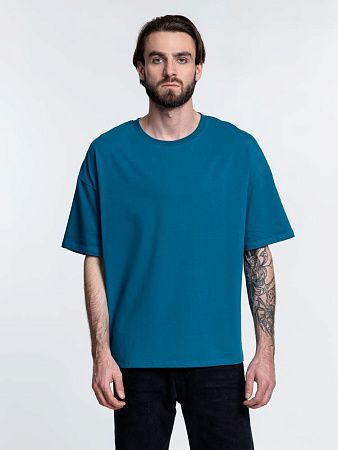 Футболка унисекс оверсайз Crosstown, бирюзовая (морская волна), размер S