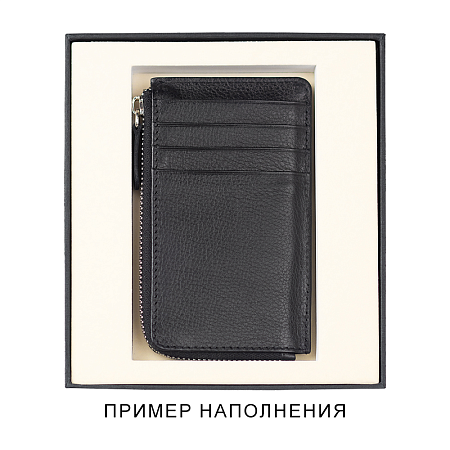 Коробка подарочная, размер 16*14*2 см, Solution Superior Linen, черная, бежевый ложемент с прямоугольной вырубкой