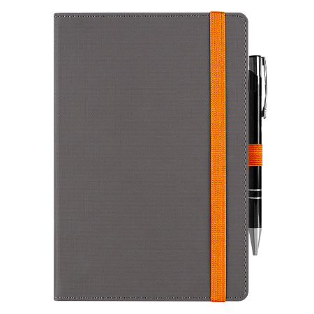 Ежедневник Alfa Note Pasu А5, серый/оранжевый,  недатированный, в твердой обложке