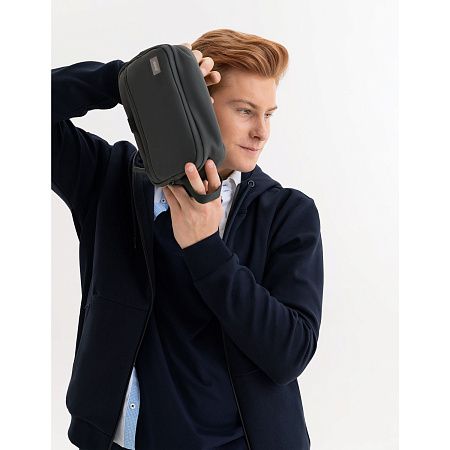 Толстовка на молнии с капюшоном Матео (Mateo) темно-синяя, размер S/M