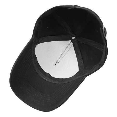 Кепка 5-панельная Oxford 300, c черным сендвичем, черная