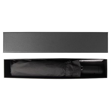 Зонт складной автоматический с фонариком Forest Walker, диаметр 95 см, радиус 21 дюйм, 8 панелей, со светоотражающей полосой в подарочной коробке, черный