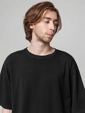 Футболка унисекс оверсайз Street Vibes, черная, размер XS/S под нанесение