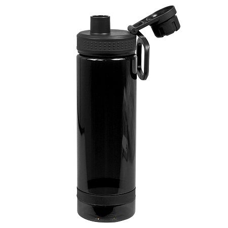 Бутылка для воды Oslo, 700 мл, пластиковая, с силиконовым кольцом, черная