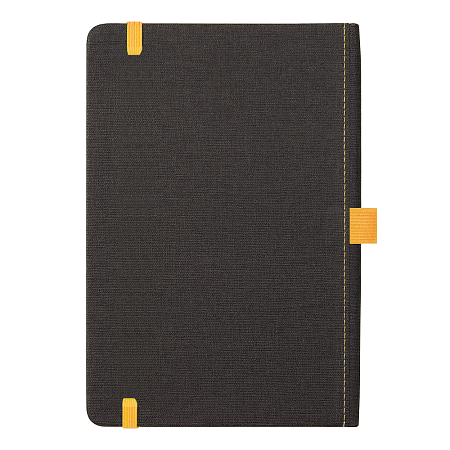 Блокнот Forest  Alfa Orion Rosewood А5, недатированный, в твердой обложке, темно-серый с желтой  резинкой и петлей для ручки