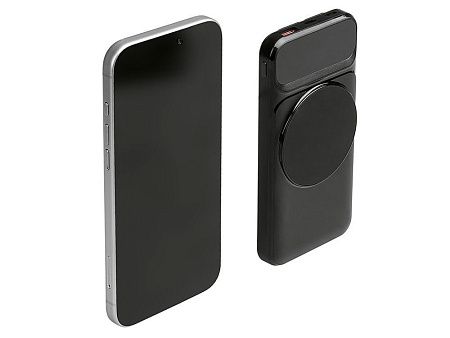 Магнитный беспроводной внешний аккумулятор со встроенными кабелями «Мэни», 10000 мАч