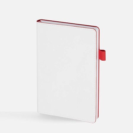 Ежедневник White Shall, недатированный, бело-красный
