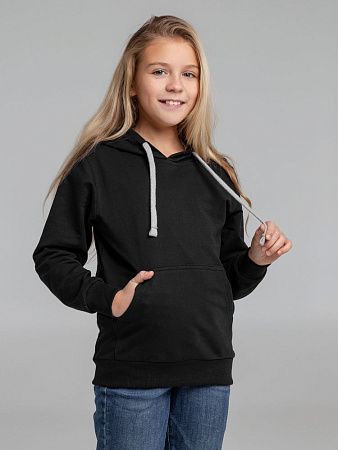 Толстовка с капюшоном детская Kirenga Kids, черная, размер 12 лет (142-152 см)