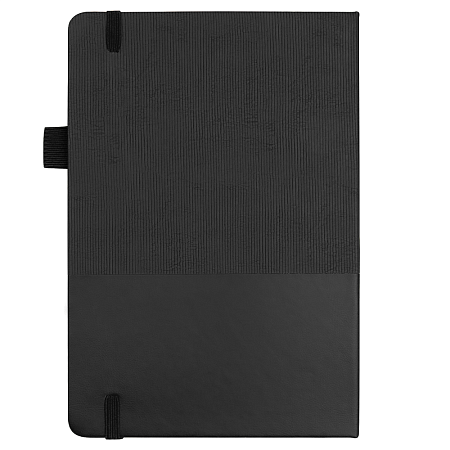 Блокнот А5 Burnie, в твердой обложке c резинкой и петлей для ручки в линейку, черный