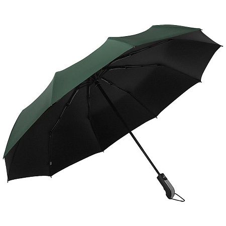 Зонт складной автоматический Forest BERGEN, диаметр 103 см, радиус 23 дюйма, 10 панелей, с UV защитой без подарочной коробки, зеленый