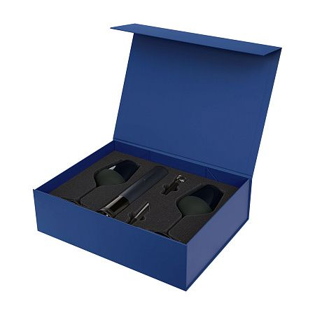 Подарочный набор 2 бокала для вина  Эмеральд (Emerald) + набор для вина Сакраменто (Sacramento) в синей коробке