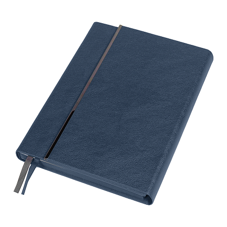 Ежедневник Alfa Bird Petrus A5, темно-синий, недатированный, в твердой обложке с металлическим элементом