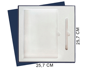 Коробка подарочная Solution Superior Alfa Fabrique под ежедневник и ручку, темно-синяя, 25,7x25,7x2,8 см бежевый ложемент