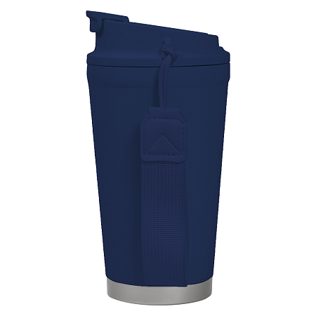 Термокружка Alba металлическая, 410 мл, темно-синяя с серебром