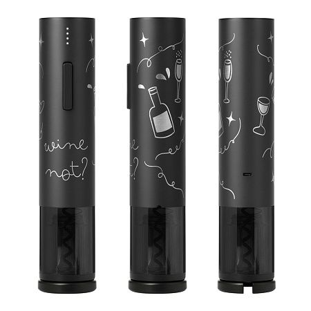 Набор для вина с электрическим штопором Сакраменто (Sacramento), черный