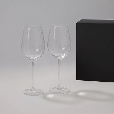 Подарочный набор 2 бокала для вина Бланш (Blanche) в черной коробке