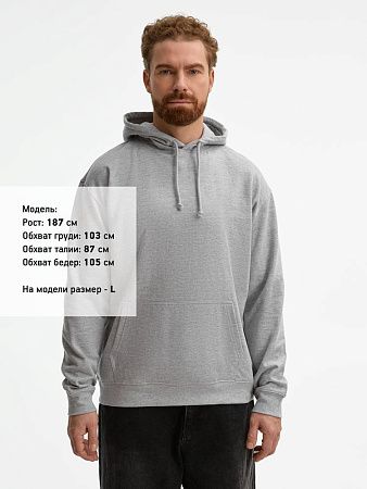 Худи унисекс Condor, серый меланж, размер XXL