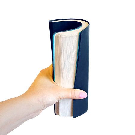 Бизнес-блокнот FUNKY, 130*210 мм, темно-синий, голубой форзац, мягкая обложка, в линейку