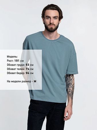 Футболка унисекс оверсайз Crosstown, серо-зеленая, размер S