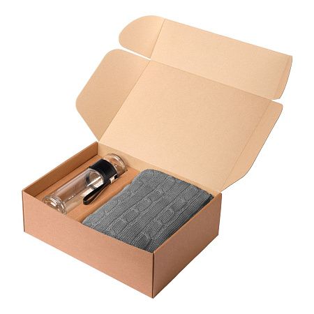 Подарочный набор Терсо (Terso), Фадо (Fado), серый (плед, термобутылка)