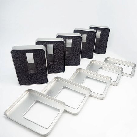 Флеш накопитель USB 2.0 Кристалл, металл/стекло, прозрачный/серебристый, подсветка синим, 16 GB