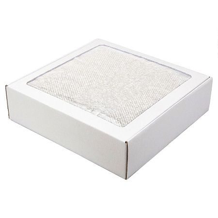 Плед акриловый Super Soft Nature размер 120*160 см, белый, плотность 450гр/м2,  в подарочной белой крафтовой коробке с окошком