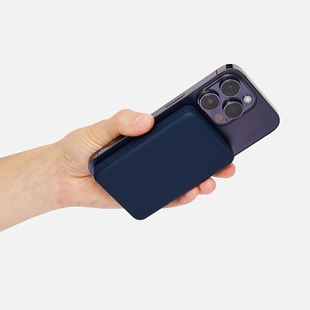 Внешний аккумулятор Ларго PD (Largo PD) 5000mAh с функцией беспроводной зарядки 15W, синий