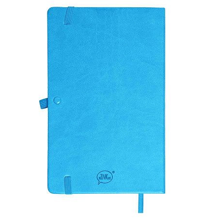 Бизнес-блокнот "Justy", 130*210 мм, светло-голубой, твердая обложка,  резинка 7 мм, блок-линейка