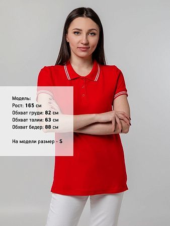 Рубашка поло женская Virma Stripes Lady, красная, размер M