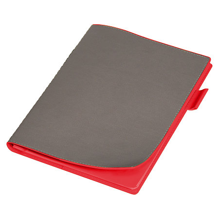 Ежедневник Flexy Verde Sivilia B5 на пружине, серо-красный, недатированный, в гибкой обложке