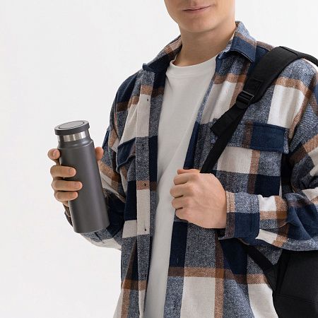 Термобутылка вакуумная герметичная Аллегра (Allegra), серая