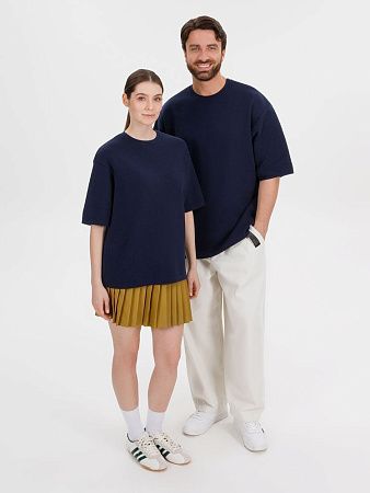 Джемпер с коротким рукавом Siluetti Volumica, темно-синий, размер M/L