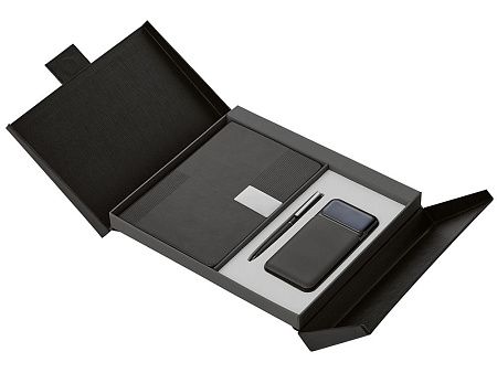 Подарочный набор «Tesla» с блокнотом А5, ручкой и пауэрбенком на 10 000 mAh