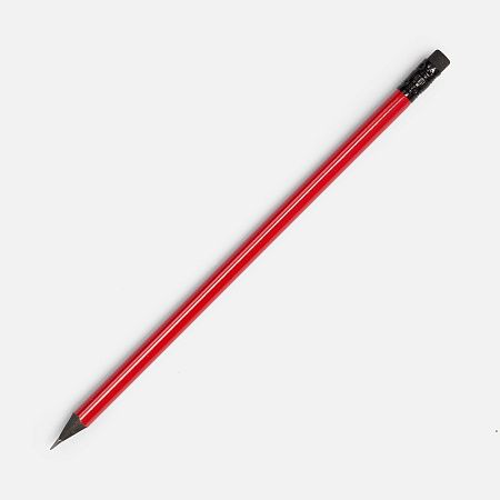 Карандаш простой Triangle Black с ластиком, красный