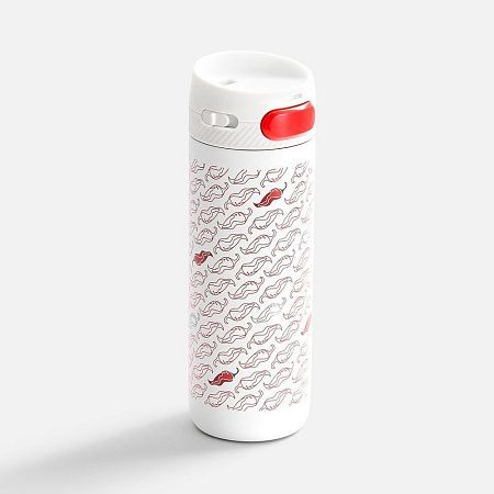 Термостакан X1 с цветной кнопкой, белый с желтым