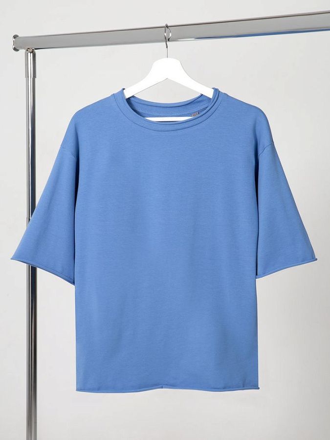 Футболка оверсайз Vozduh 2.0, синяя под нанесение