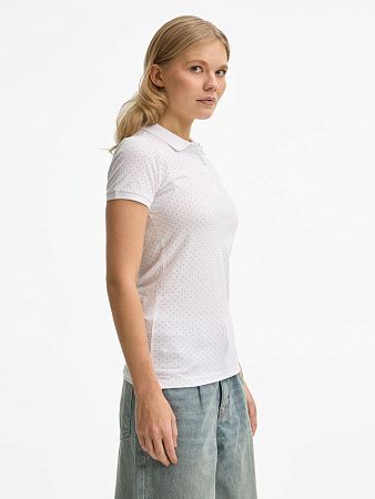 Рубашка поло женская Brandy Women, белая с темно-синим, размер XXL