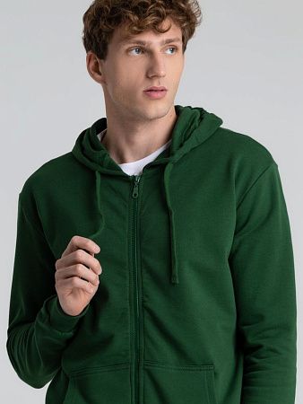 Толстовка на молнии с капюшоном Siverga Heavy 2.0, темно-зеленая, размер XS