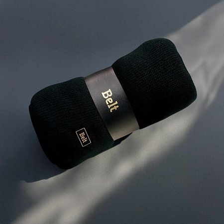 Плед  "Belt"; чёрный; 130 х 180 см; 100% акрил, с поясом