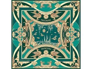 Платок «Казань Драгоценная», цвет: золотой, зеленый