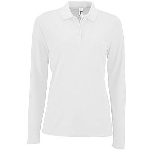 Рубашка поло женская с длинным рукавом Perfect LSL Women, зеленое яблоко под нанесение